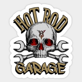 Hot Rod Garage - V8 - Skull Sticker